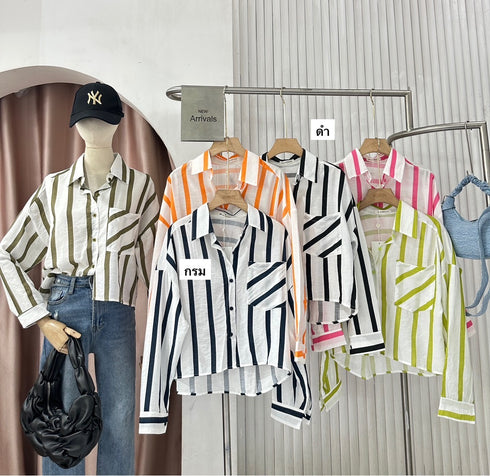 Stripes Long Sleeves Shirts